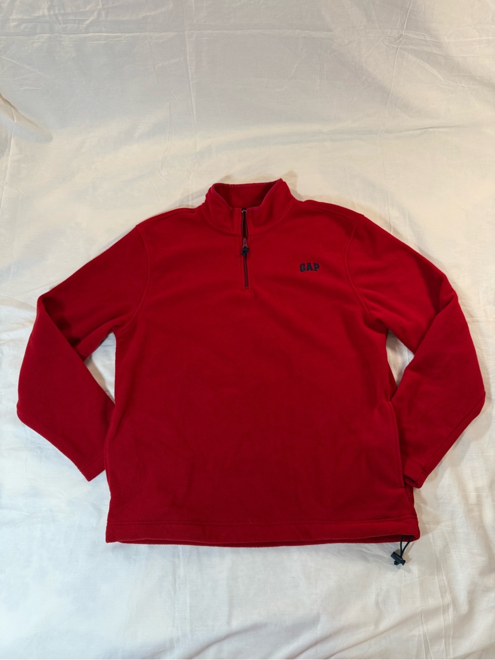 GAP Men's Bright Red Quarter-Zip Fleece Pullover
